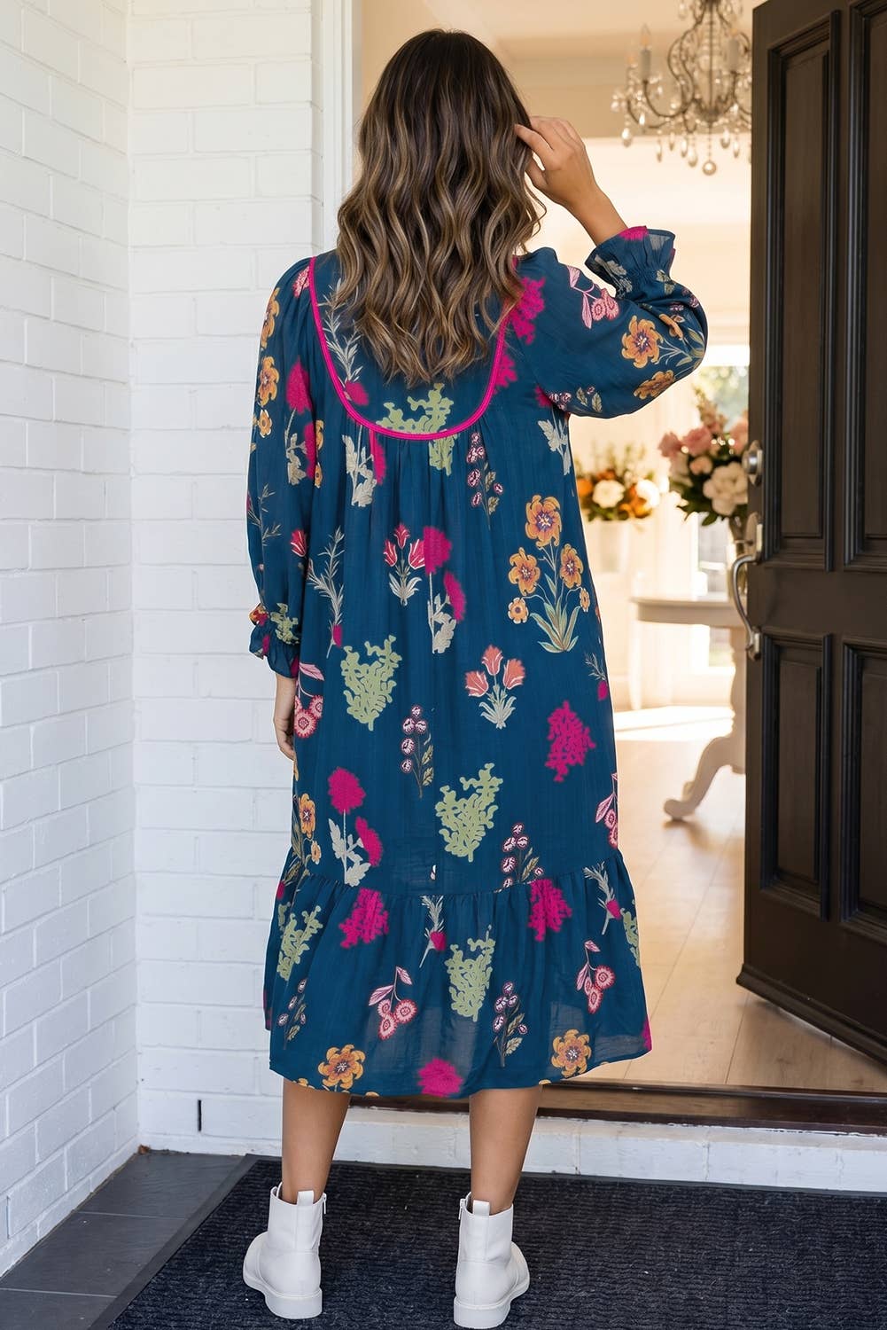 Midnight Garden Midi Dress