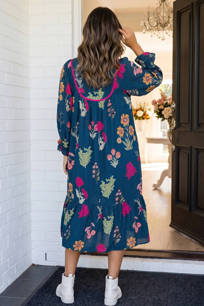 Midnight Garden Midi Dress