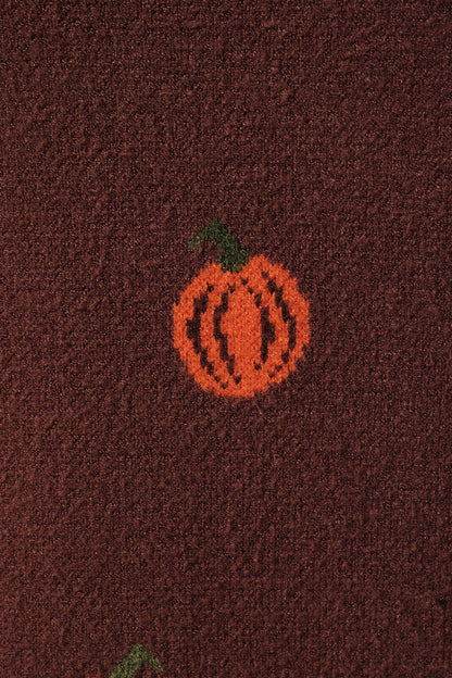 Oversized Pumpkin Graphic Crew Neck Knit Sweater