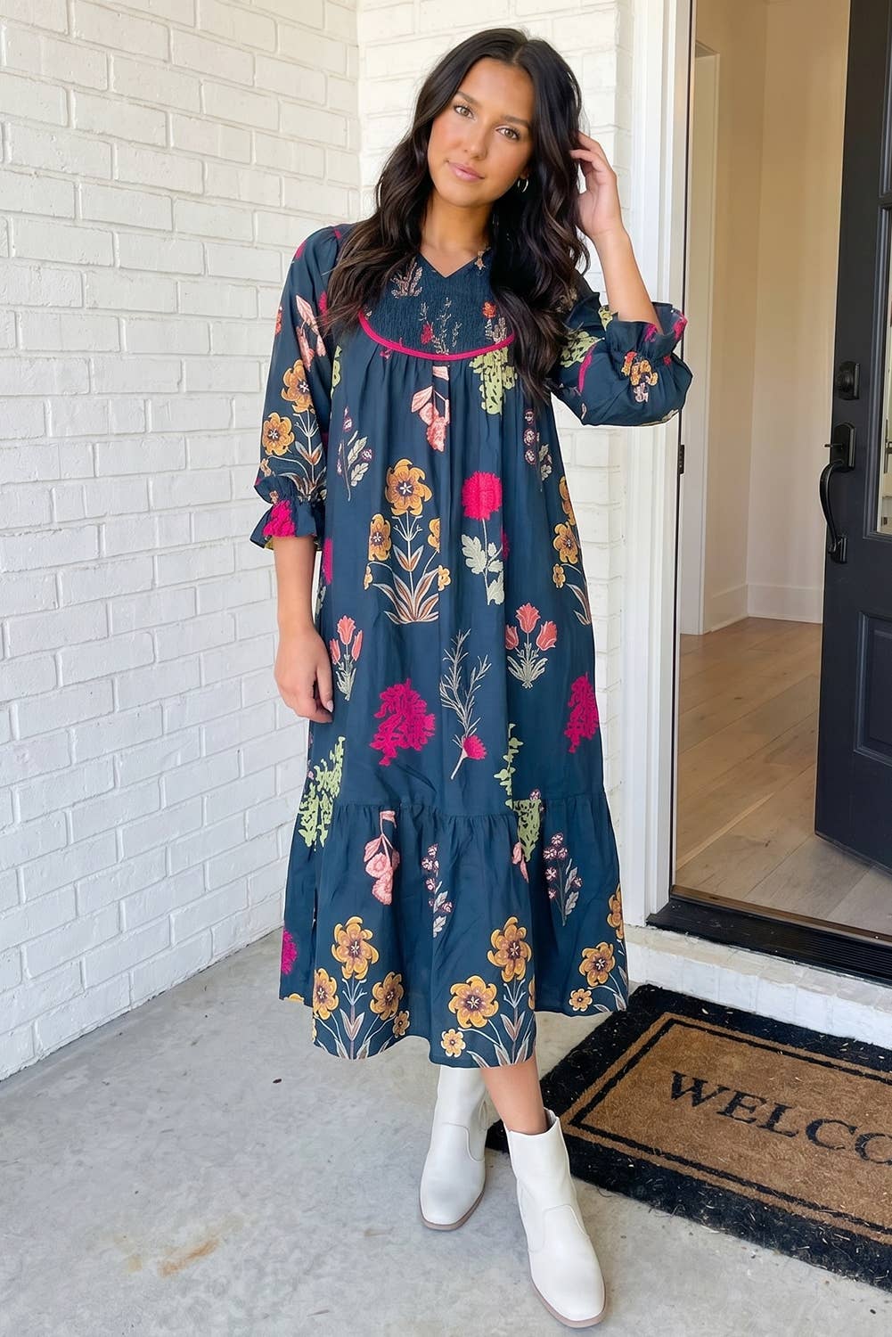 Midnight Garden Midi Dress