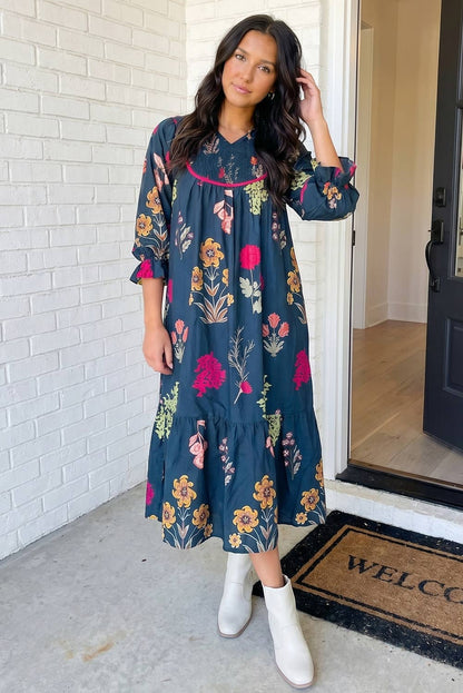 Midnight Garden Midi Dress