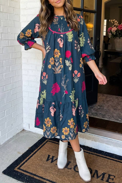 Midnight Garden Midi Dress